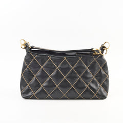 Chanel Vintage Wild Stitch Shoulder Bag Black Series 7