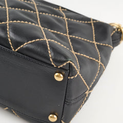Chanel Vintage Wild Stitch Shoulder Bag Black Series 7