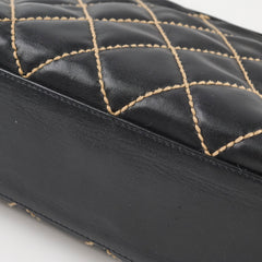 Chanel Vintage Wild Stitch Shoulder Bag Black Series 7