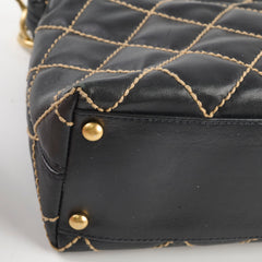 Chanel Vintage Wild Stitch Shoulder Bag Black Series 7