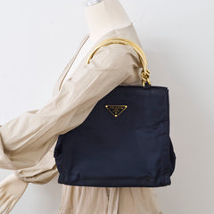 Prada Vintage Nylon Tote Navy
