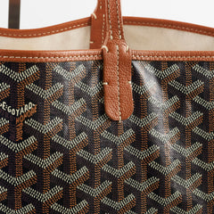 Goyard St Louis PM Black Tan Shoulder Bag