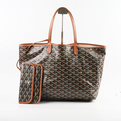 Goyard St Louis PM Black Tan Shoulder Bag