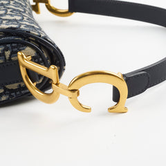 Christian Dior Oblique Saddle Bag Navy