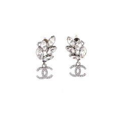 Chanel Ruthenium Crystal CC Dangle Earrings