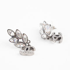 Chanel Ruthenium Crystal CC Dangle Earrings