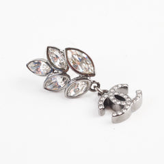 Chanel Ruthenium Crystal CC Dangle Earrings