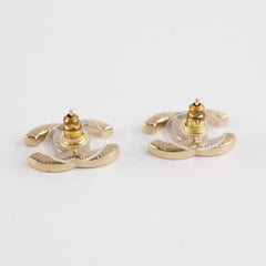 Chanel CC Logo Crystal Earrings
