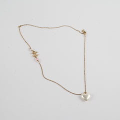 Chanel CC Heart Pearly Necklace