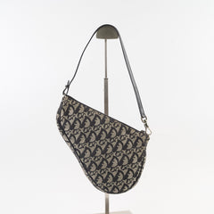 Christian Dior Vintage Oblique Mini Saddle Bag Black
