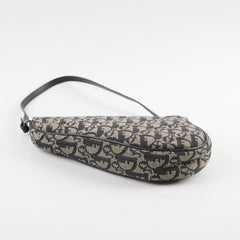 Christian Dior Vintage Oblique Mini Saddle Bag Black