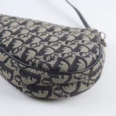 Christian Dior Vintage Oblique Mini Saddle Bag Black