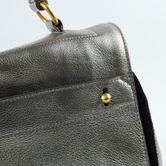 Saint Laurent Large Muse Top Handle Bag Silver