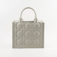 Christian Dior Small Leather Book Tote Grey