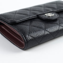 Chanel Classic Flap Wallet Black Caviar (microchip)