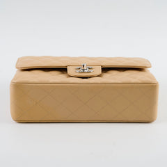 Chanel Small Caviar Double Classic Flap Beige Clair