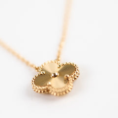 Van Cleef & Arpels Vintage Alhambra Necklace Gold Guilloche 2022