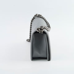 Chanel Old Medium Chevron Boy Bag Grey Caviar