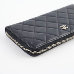 Chanel Zip Long Wallet Black