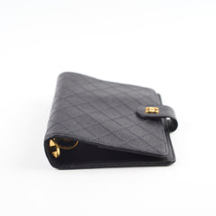 Chanel Vintage Agenda Cover Black Cavier