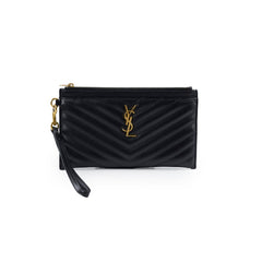 Saint Laurent Leather Clutch Black
