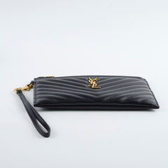 Saint Laurent Leather Clutch Black