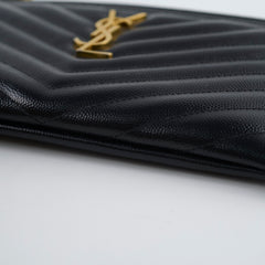 Saint Laurent Leather Clutch Black