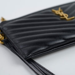 Saint Laurent Leather Clutch Black