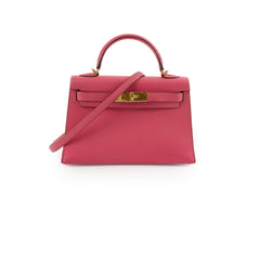 Hermes Mini Kelly Chèvre Mysore Rose Azalea 2017 A stamp