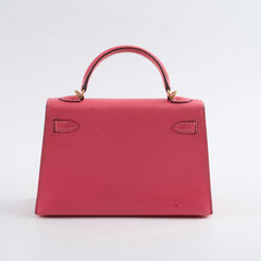 Hermes Mini Kelly Chèvre Mysore Rose Azalea 2017 A stamp