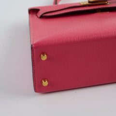 Hermes Mini Kelly Chèvre Mysore Rose Azalea 2017 A stamp