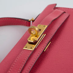 Hermes Mini Kelly Chèvre Mysore Rose Azalea 2017 A stamp