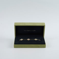Van Cleef & Arpels Vintage Alhambra 5 Motif MOP Mother of Pearl Bracelet