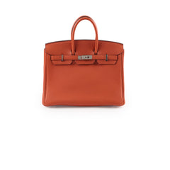 Hermes Birkin 25 PHW Togo Terre Battue/Rouge Duchesse Y Stamp