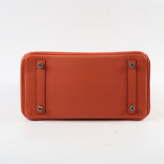 Hermes Birkin 25 PHW Togo Terre Battue/Rouge Duchesse Y Stamp