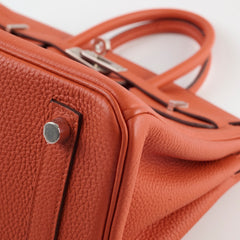 Hermes Birkin 25 PHW Togo Terre Battue/Rouge Duchesse Y Stamp