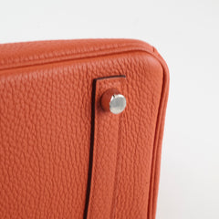 Hermes Birkin 25 PHW Togo Terre Battue/Rouge Duchesse Y Stamp