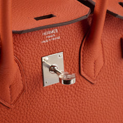 Hermes Birkin 25 PHW Togo Terre Battue/Rouge Duchesse Y Stamp