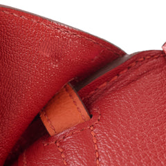 Hermes Birkin 25 PHW Togo Terre Battue/Rouge Duchesse Y Stamp