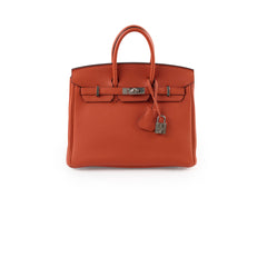 Hermes Birkin 25 PHW Togo Terre Battue/Rouge Duchesse Y Stamp