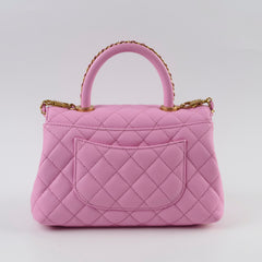 Chanel Small Coco Handle Caviar Pink Microchipped