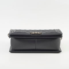 Chanel Old Medium Boy Black Microchipped