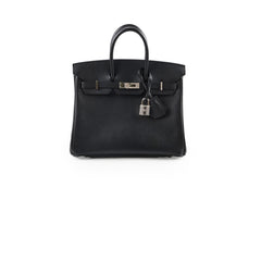 Hermes Birkin 25 PHW Epsom Noir N Square Stamp