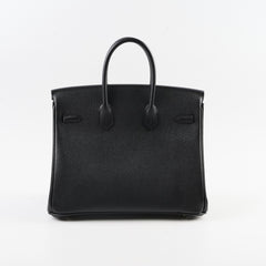 Hermes Birkin 25 PHW Epsom Noir N Square Stamp