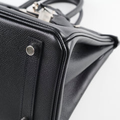 Hermes Birkin 25 PHW Epsom Noir N Square Stamp