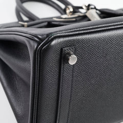 Hermes Birkin 25 PHW Epsom Noir N Square Stamp