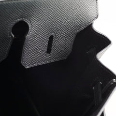 Hermes Birkin 25 PHW Epsom Noir N Square Stamp