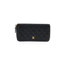 Chanel Zippy Caviar Wallet Black