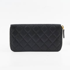 Chanel Zippy Caviar Wallet Black