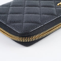 Chanel Zippy Caviar Wallet Black